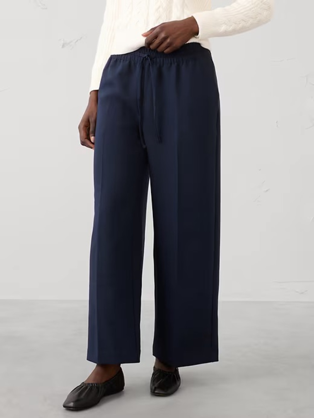 NWT! BANANA REPUBLIC NAVY STRAIGHT MID-RISE PULL-ON PANT - XL TALL 🧲